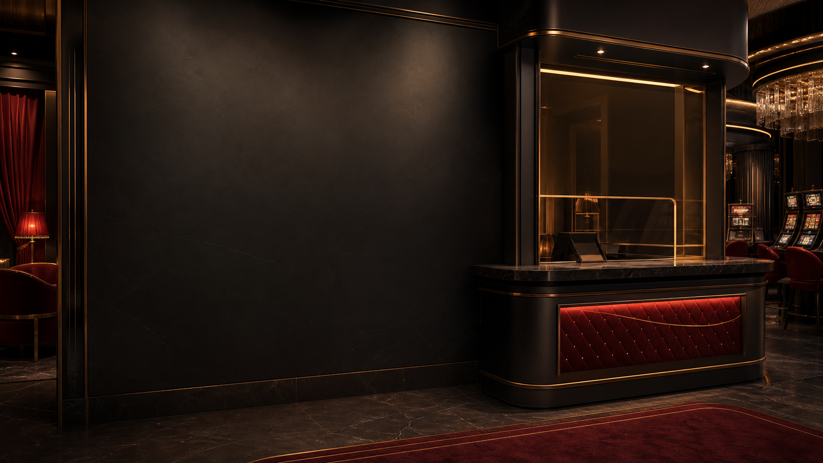 BetMGM casino cashier in graphite, burgundy and gold